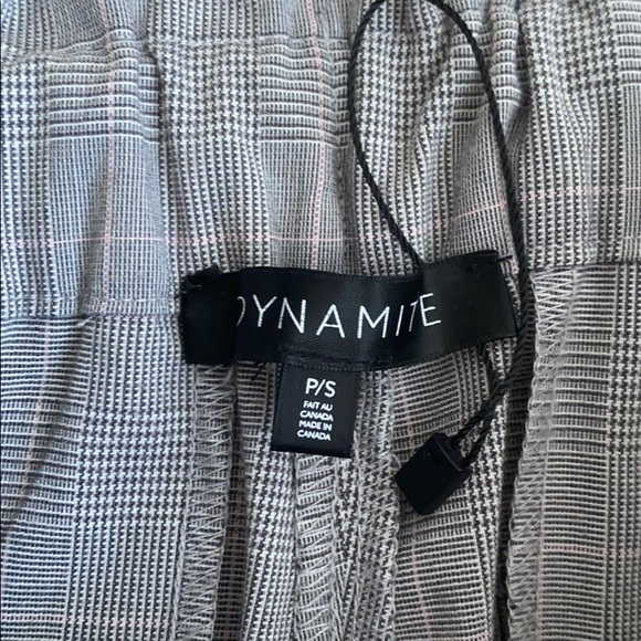 Dynamite pink white grey plaid pants - Picture 3 of 3